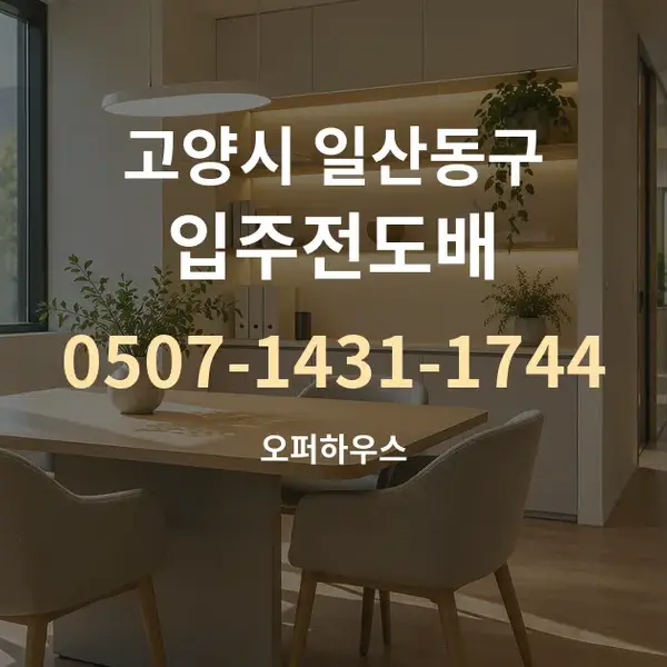 고양시 일산동구 입주전도배 대표 안내 그래픽