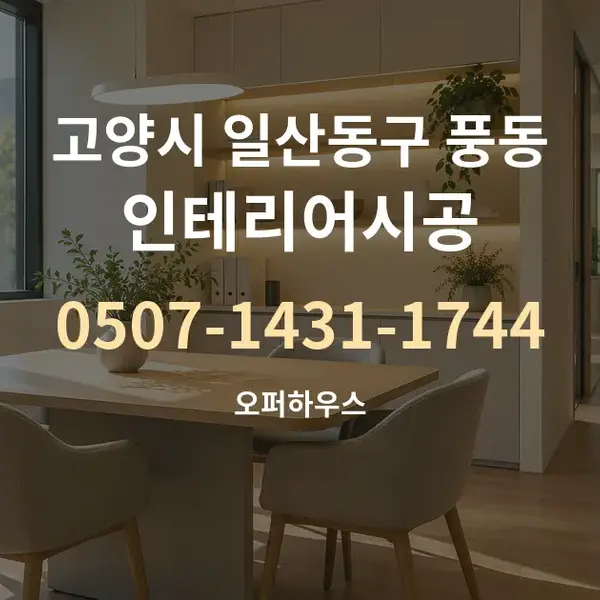 고양시 일산동구 풍동 인테리어시공 대표 안내 그래픽