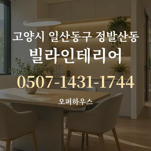 고양시 일산동구 정발산동 빌라인테리어 대표 안내 그래픽