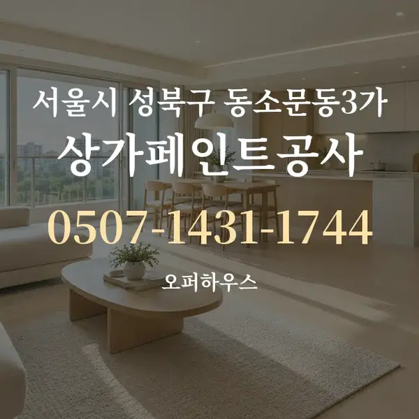 서울시 성북구 동소문동3가 상가페인트공사 대표 안내 그래픽