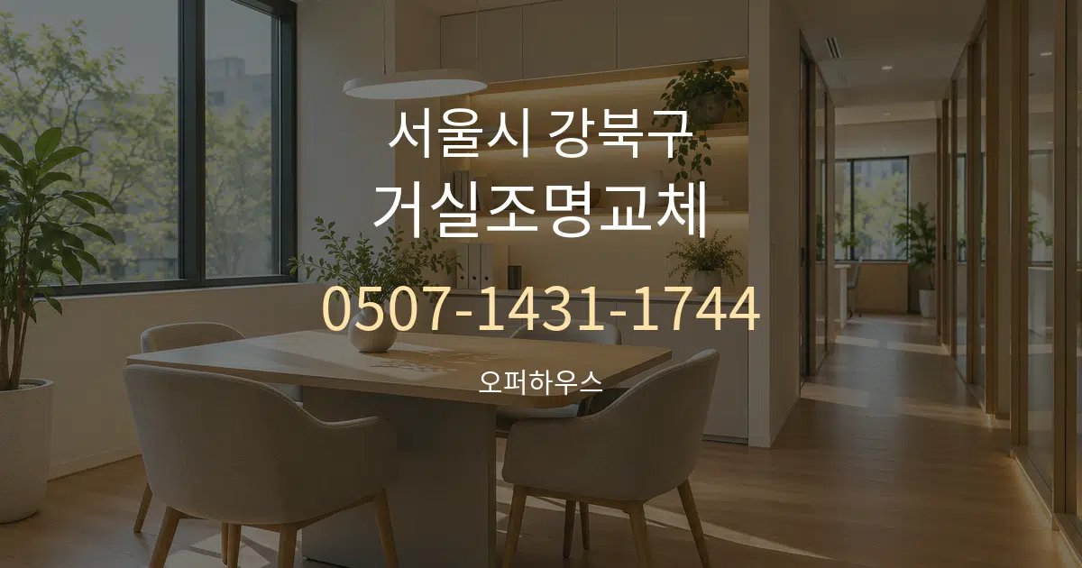 서울시 강북구 거실조명교체 서비스 이용 안내 그래픽