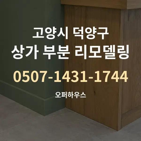 고양시 덕양구 상가 부분 리모델링 대표 안내 그래픽