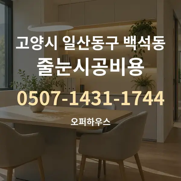 고양시 일산동구 백석동 줄눈시공비용 대표 안내 그래픽