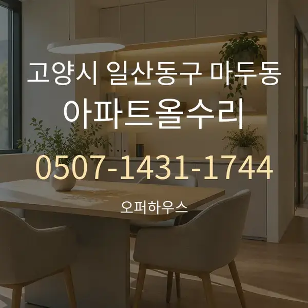 고양시 일산동구 마두동 아파트올수리 대표 안내 그래픽
