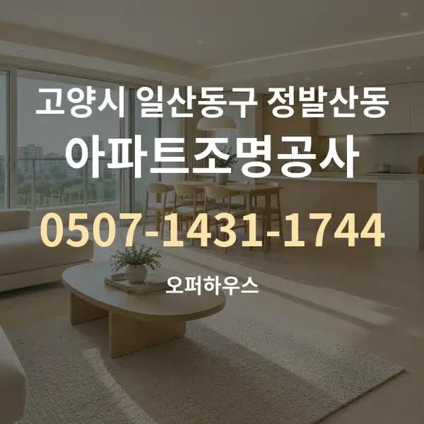 고양시 일산동구 정발산동 아파트조명공사 대표 안내 그래픽
