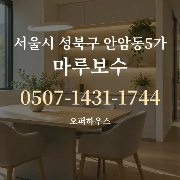 서울시 성북구 안암동5가 마루보수 대표 안내 그래픽