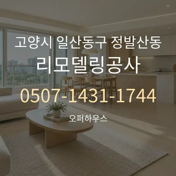 고양시 일산동구 정발산동 리모델링공사 대표 안내 그래픽