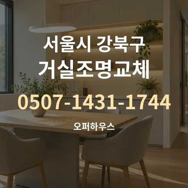 서울시 강북구 거실조명교체 대표 안내 그래픽
