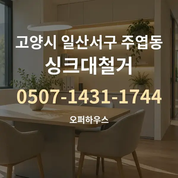 고양시 일산서구 주엽동 싱크대철거 대표 안내 그래픽