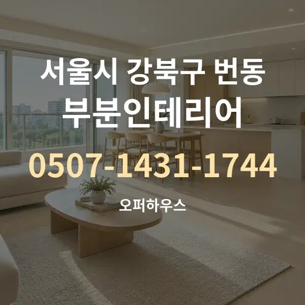 서울시 강북구 번동 부분인테리어 대표 안내 그래픽