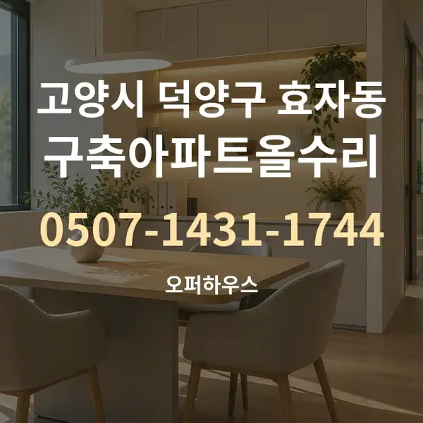 고양시 덕양구 효자동 구축아파트올수리 대표 안내 그래픽