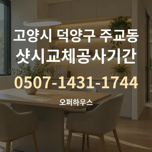 고양시 덕양구 주교동 샷시교체공사기간 대표 안내 그래픽