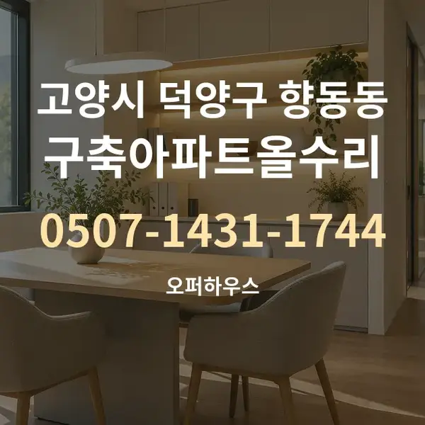 고양시 덕양구 향동동 구축아파트올수리 대표 안내 그래픽