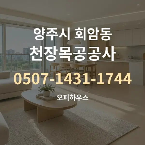 양주시 회암동 천장목공공사 대표 안내 그래픽