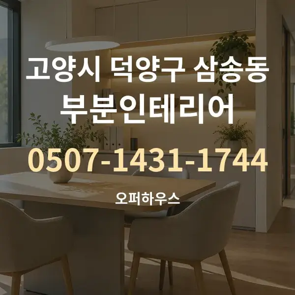 고양시 덕양구 삼송동 부분인테리어 대표 안내 그래픽