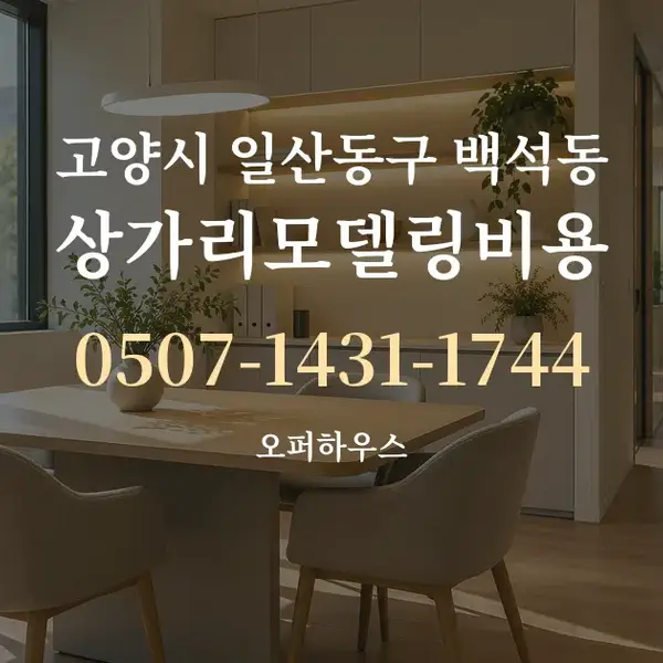 고양시 일산동구 백석동 상가리모델링비용 대표 안내 그래픽