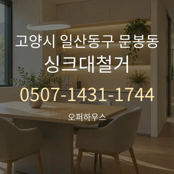 고양시 일산동구 문봉동 싱크대철거 대표 안내 그래픽