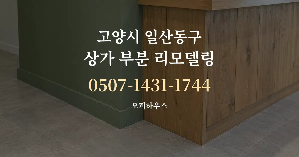 고양시 일산동구 상가 부분 리모델링 서비스 이용 안내 그래픽