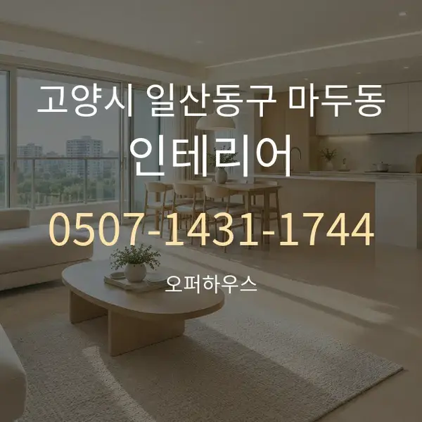 고양시 일산동구 마두동 인테리어 대표 안내 그래픽