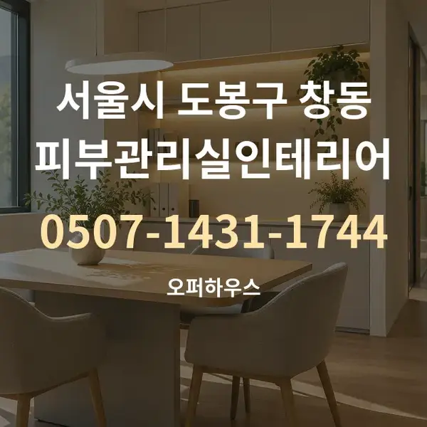 서울시 도봉구 창동 피부관리실인테리어 대표 안내 그래픽