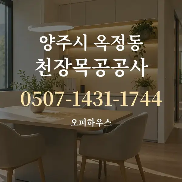 양주시 옥정동 천장목공공사 대표 안내 그래픽
