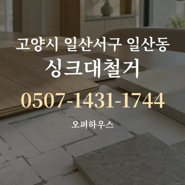 고양시 일산서구 일산동 싱크대철거 대표 안내 그래픽