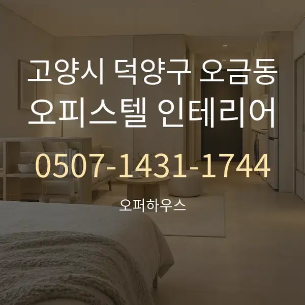고양시 덕양구 오금동 오피스텔 인테리어 대표 안내 그래픽
