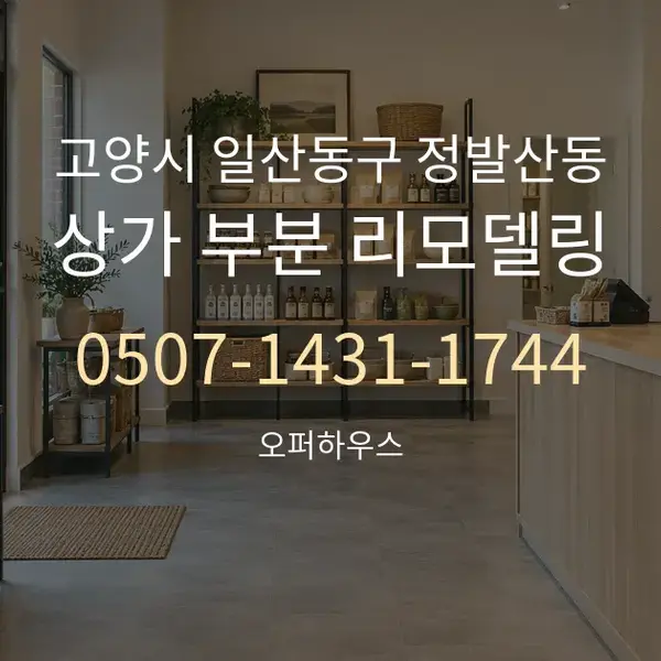 고양시 일산동구 정발산동 상가 부분 리모델링 대표 안내 그래픽