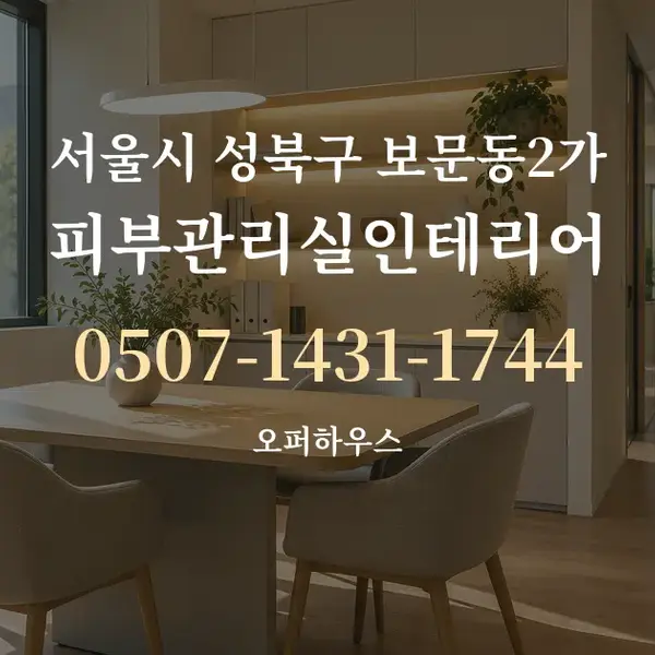 서울시 성북구 보문동2가 피부관리실인테리어 대표 안내 그래픽