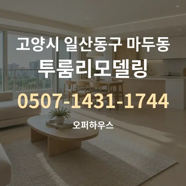 고양시 일산동구 마두동 투룸리모델링 대표 안내 그래픽