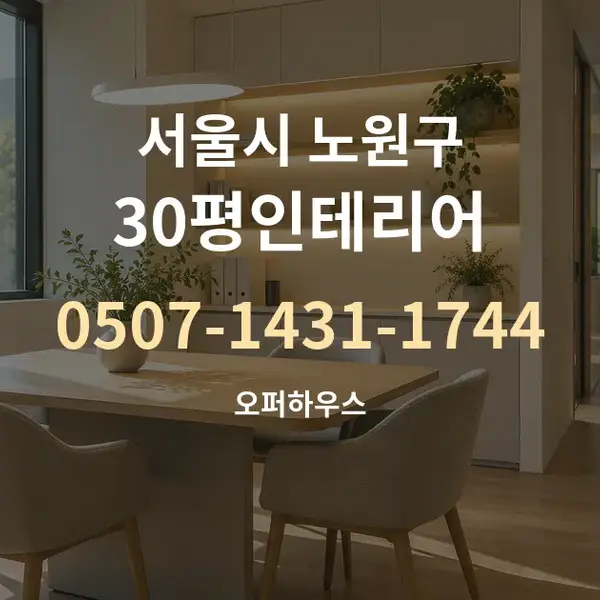 서울시 노원구 30평인테리어 대표 안내 그래픽