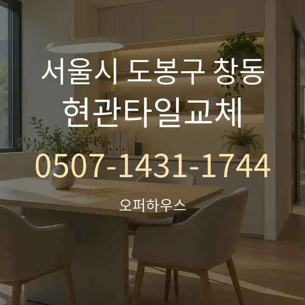 서울시 도봉구 창동 현관타일교체 대표 안내 그래픽