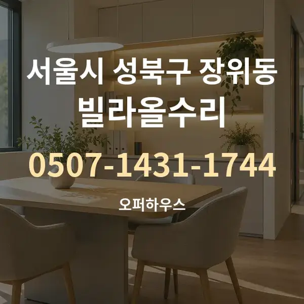 서울시 성북구 장위동 빌라올수리 대표 안내 그래픽