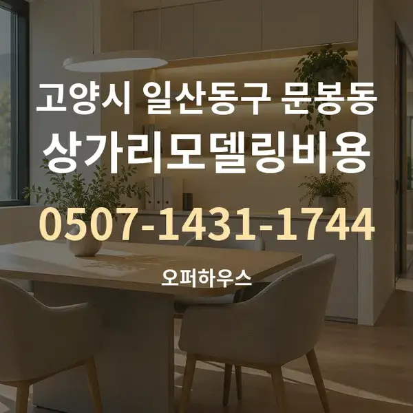 고양시 일산동구 문봉동 상가리모델링비용 대표 안내 그래픽