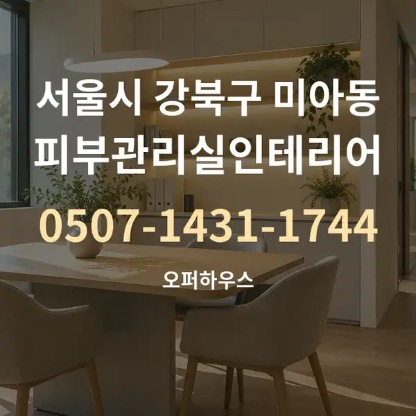서울시 강북구 미아동 피부관리실인테리어 대표 안내 그래픽