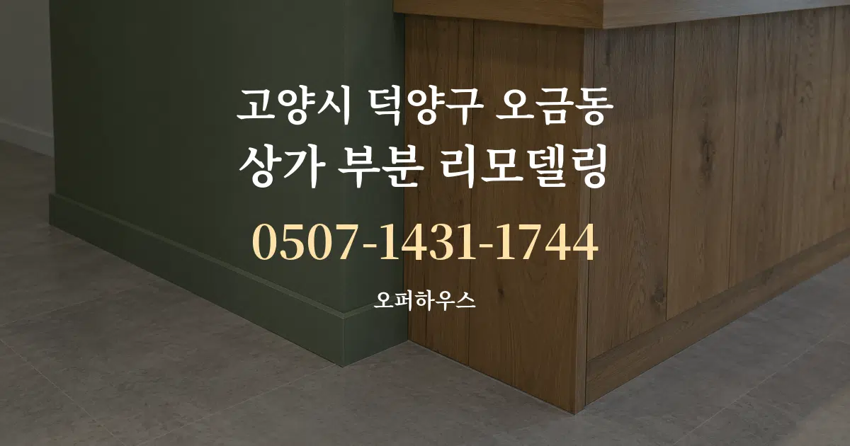 고양시 덕양구 오금동 상가 부분 리모델링 서비스 이용 안내 그래픽