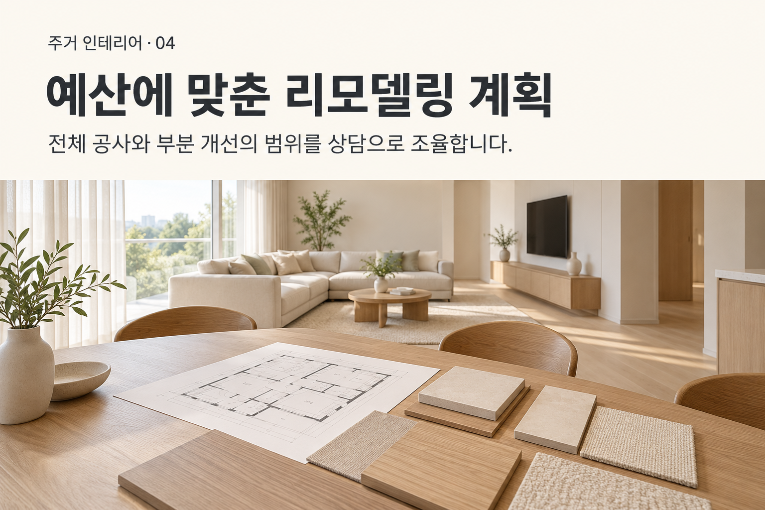 주거 인테리어 — 예산에 맞춘 리모델링 계획