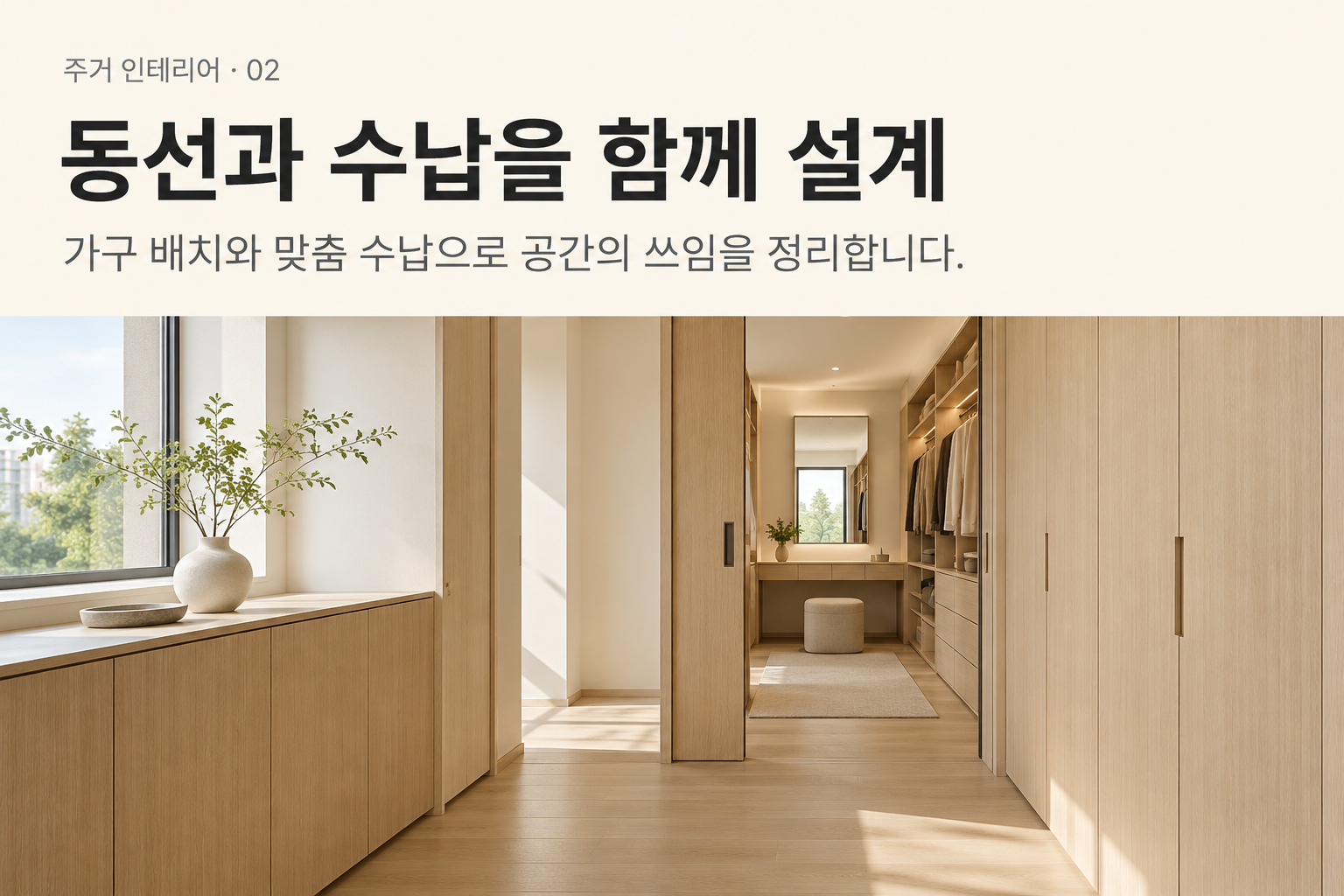 주거 인테리어 — 동선과 수납을 함께 설계